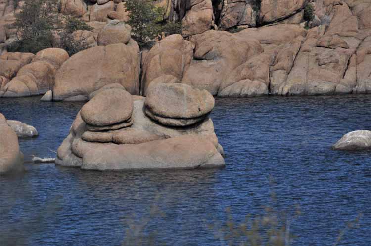 water and boulders